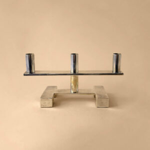 Silver-Plated 3-Arm Candle Holder