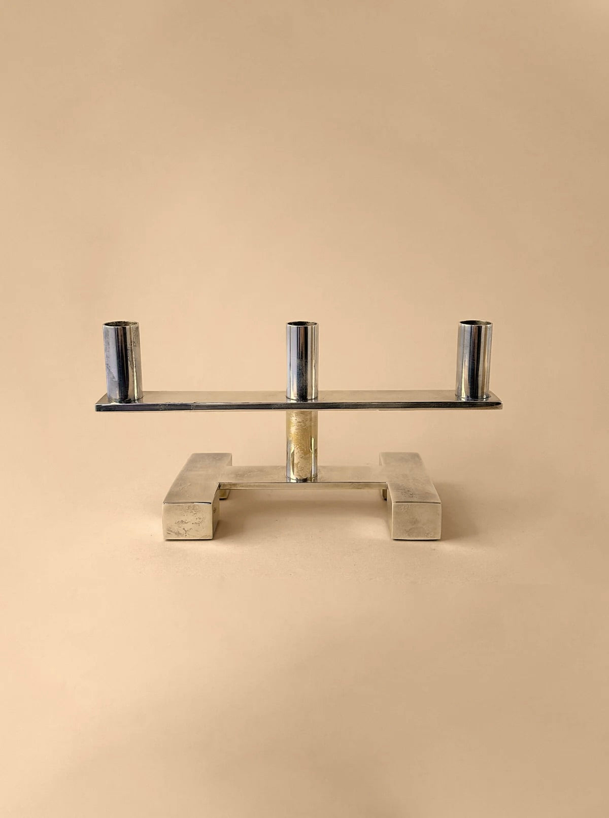 Silver-Plated 3-Arm Candle Holder