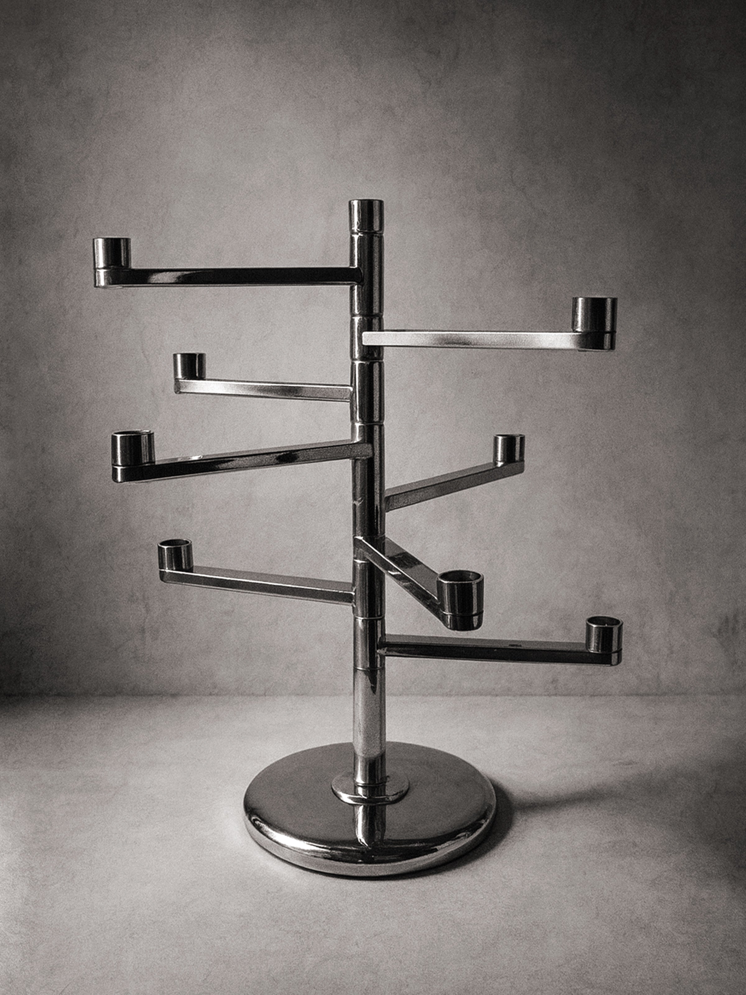 Large Silver-Plated 8-Arm Candelabra