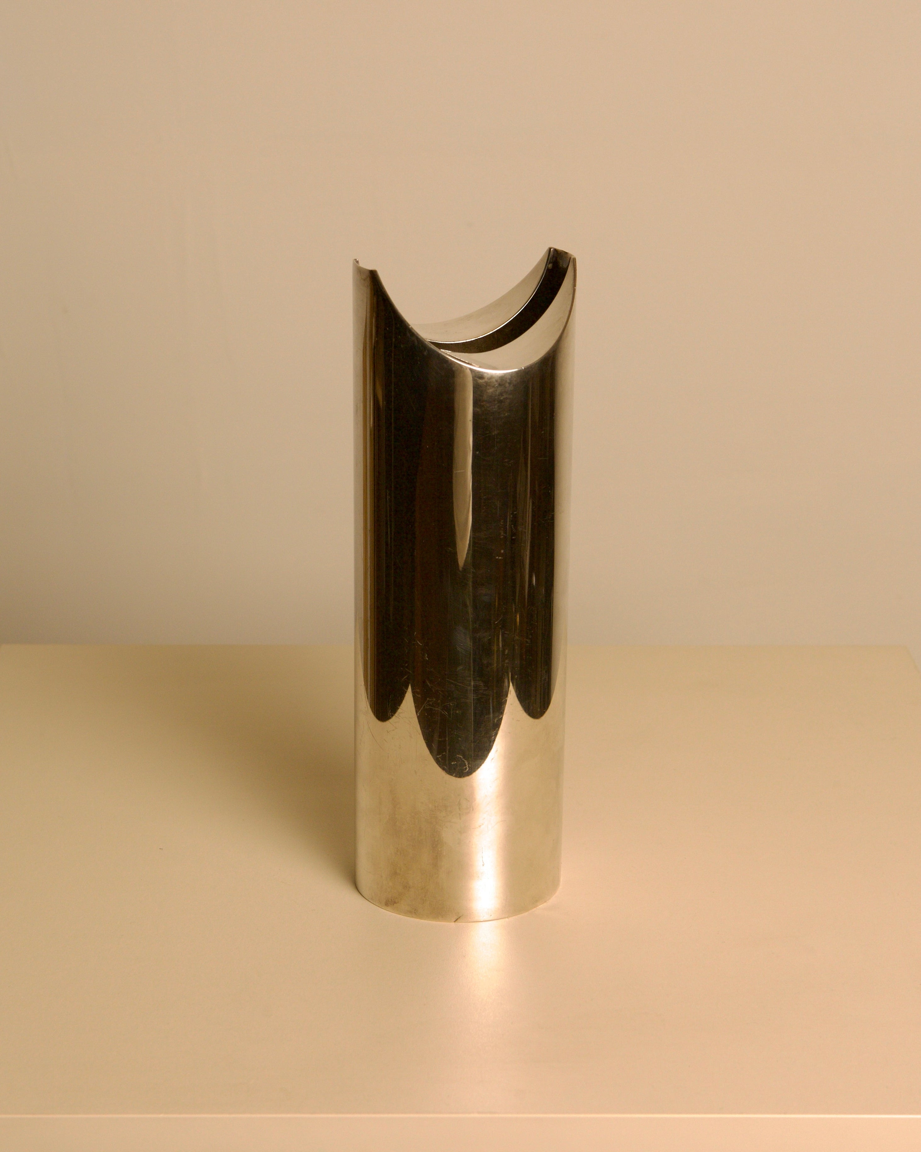 1980s Silver-Plated Sculptural Vase