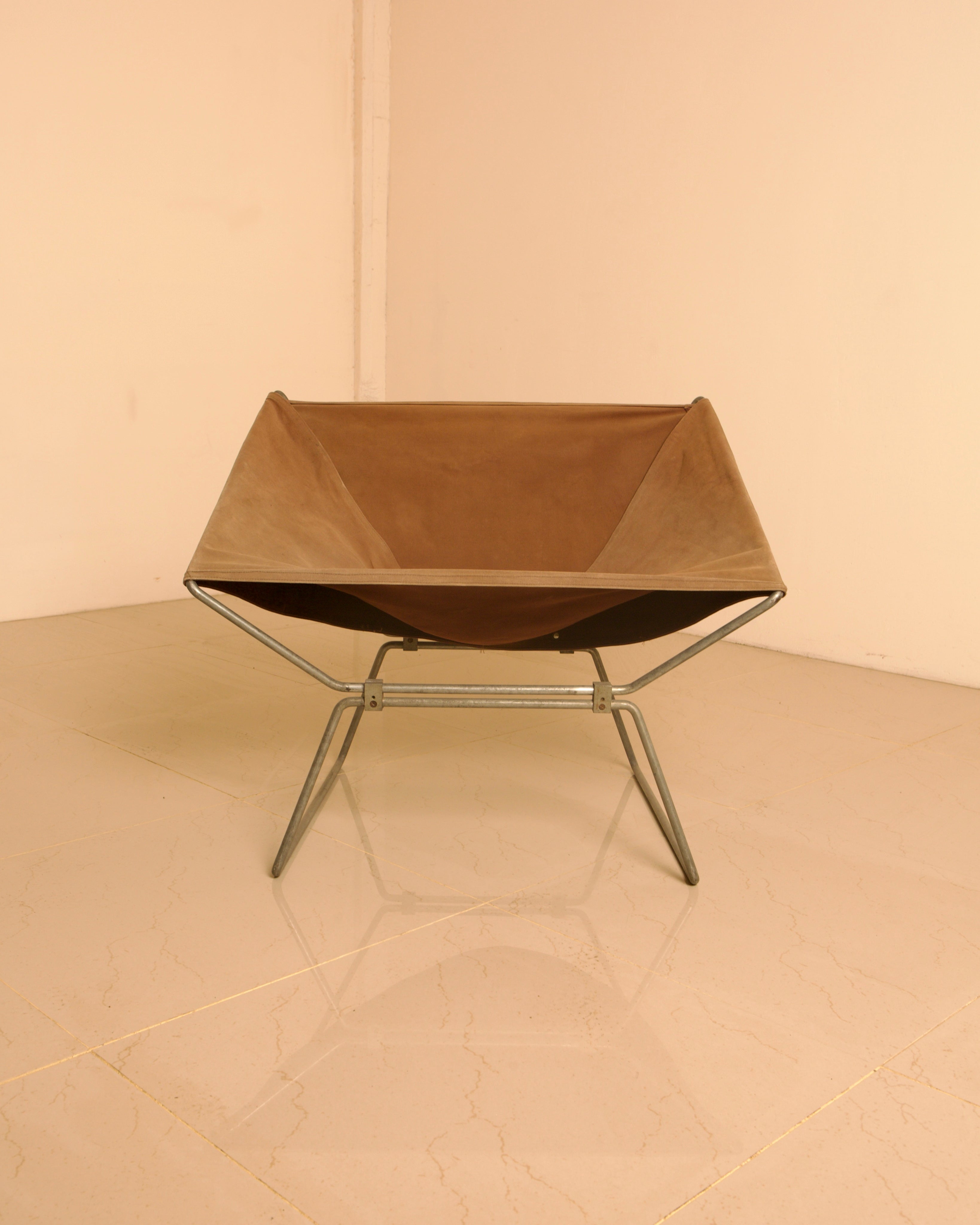 Low Canvas Lounge Armchair - Image 2