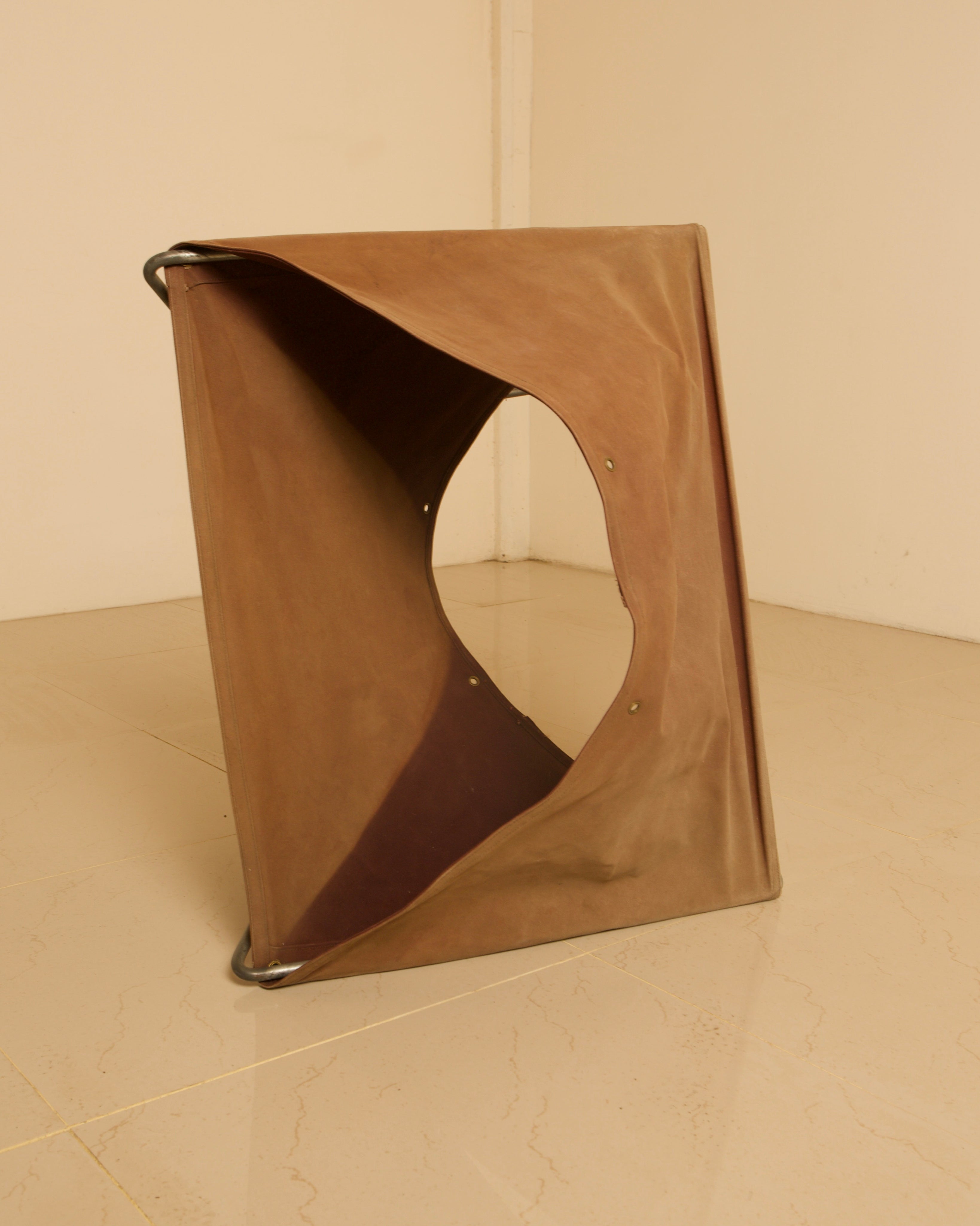 Low Canvas Lounge Armchair - Image 7