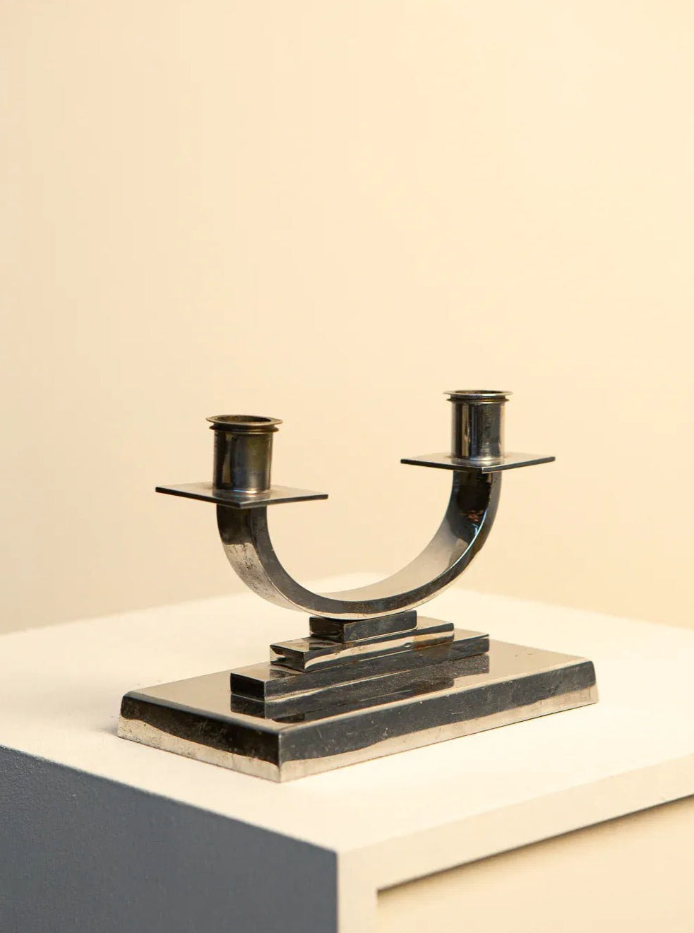 U-Shaped Italian Metal Candle Holder