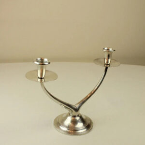 Polished Wishbone Double Candle Holder