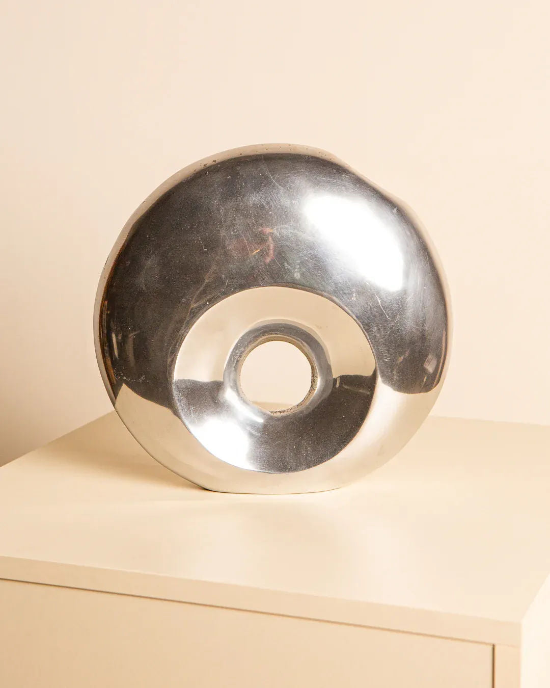 1980s Aluminum Circle Vase - Image 2