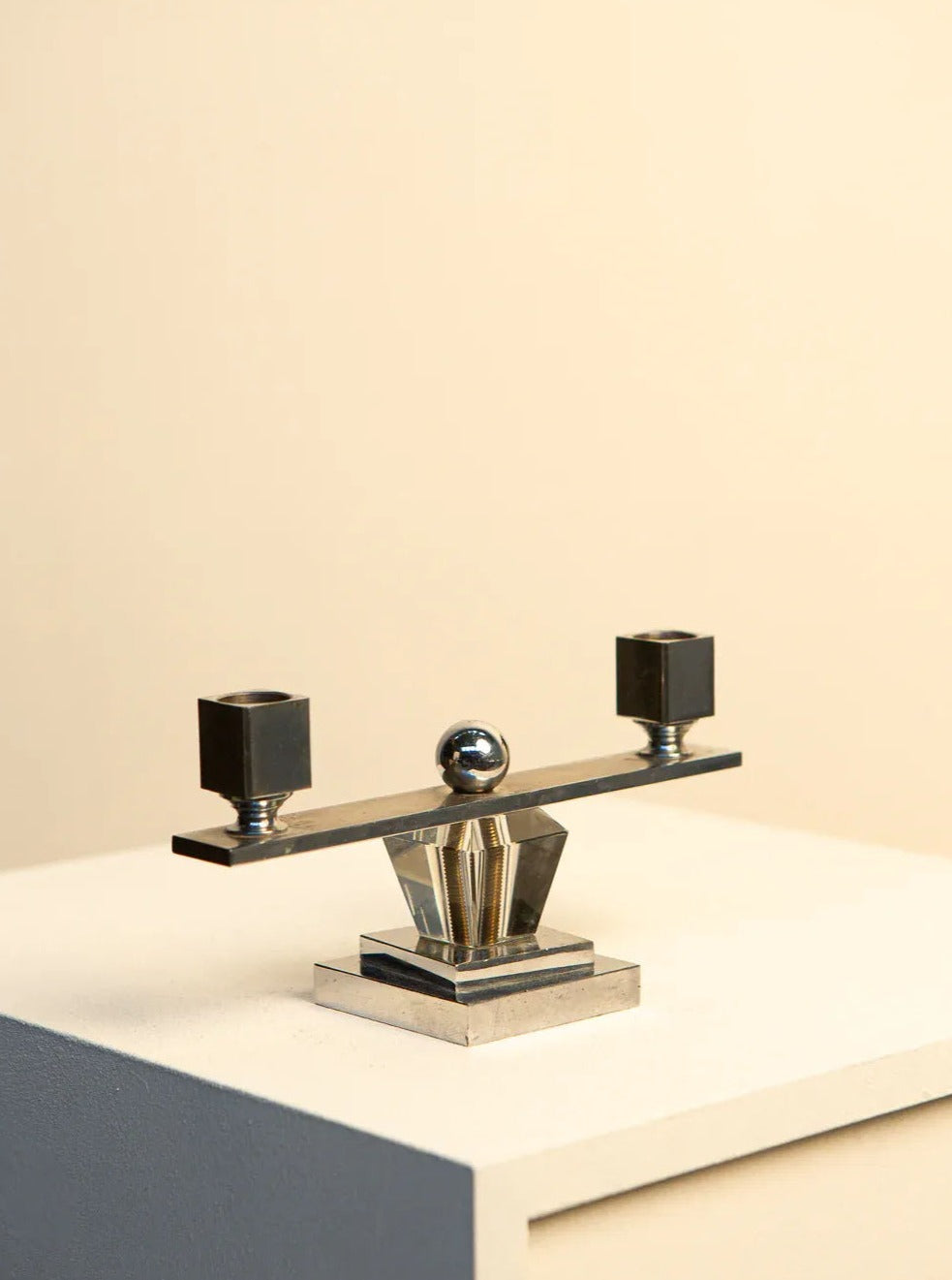 Metal and Plexiglass Candle Holder