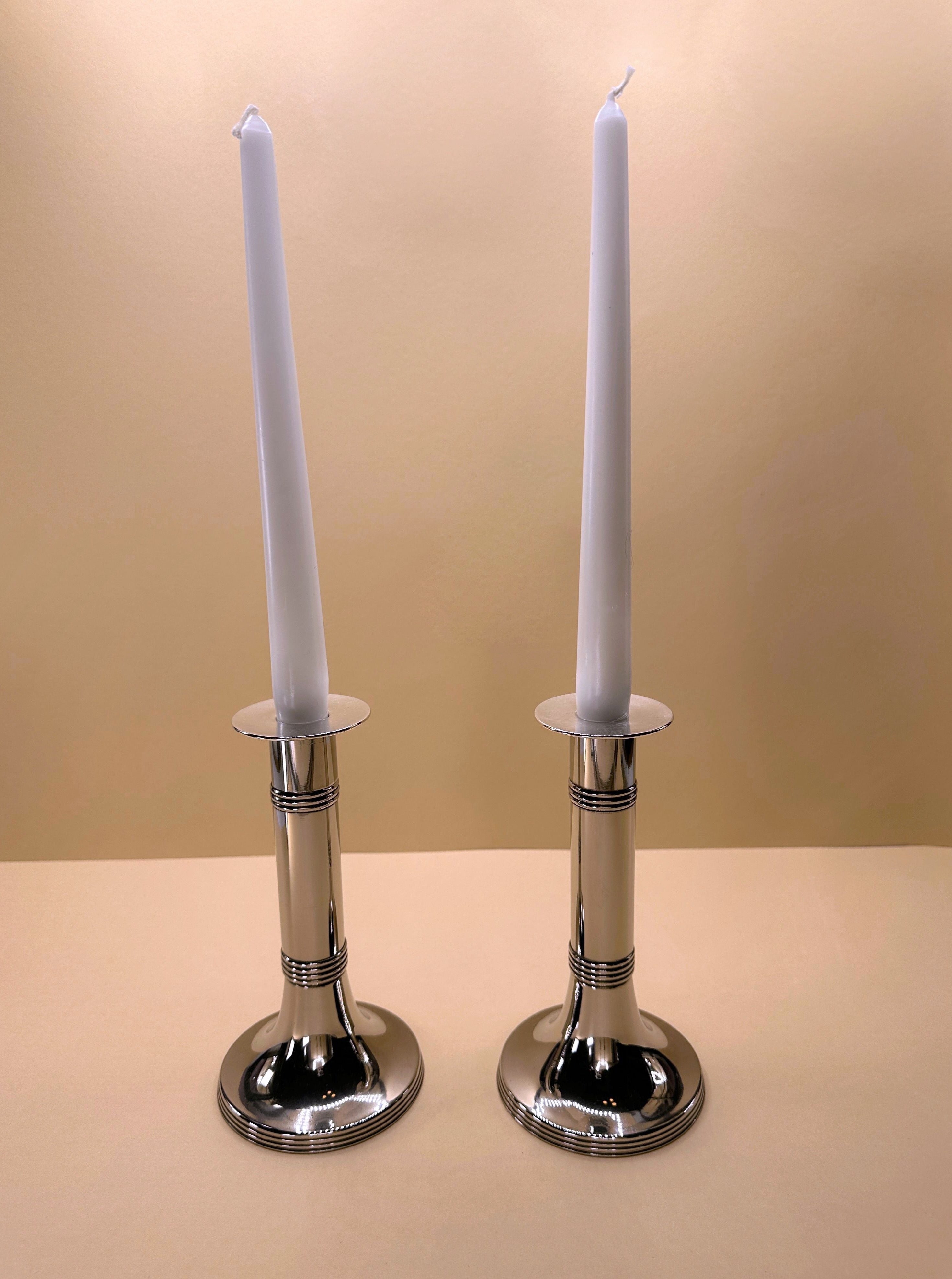 Pair of Silver-Plated Candlesticks - Image 2