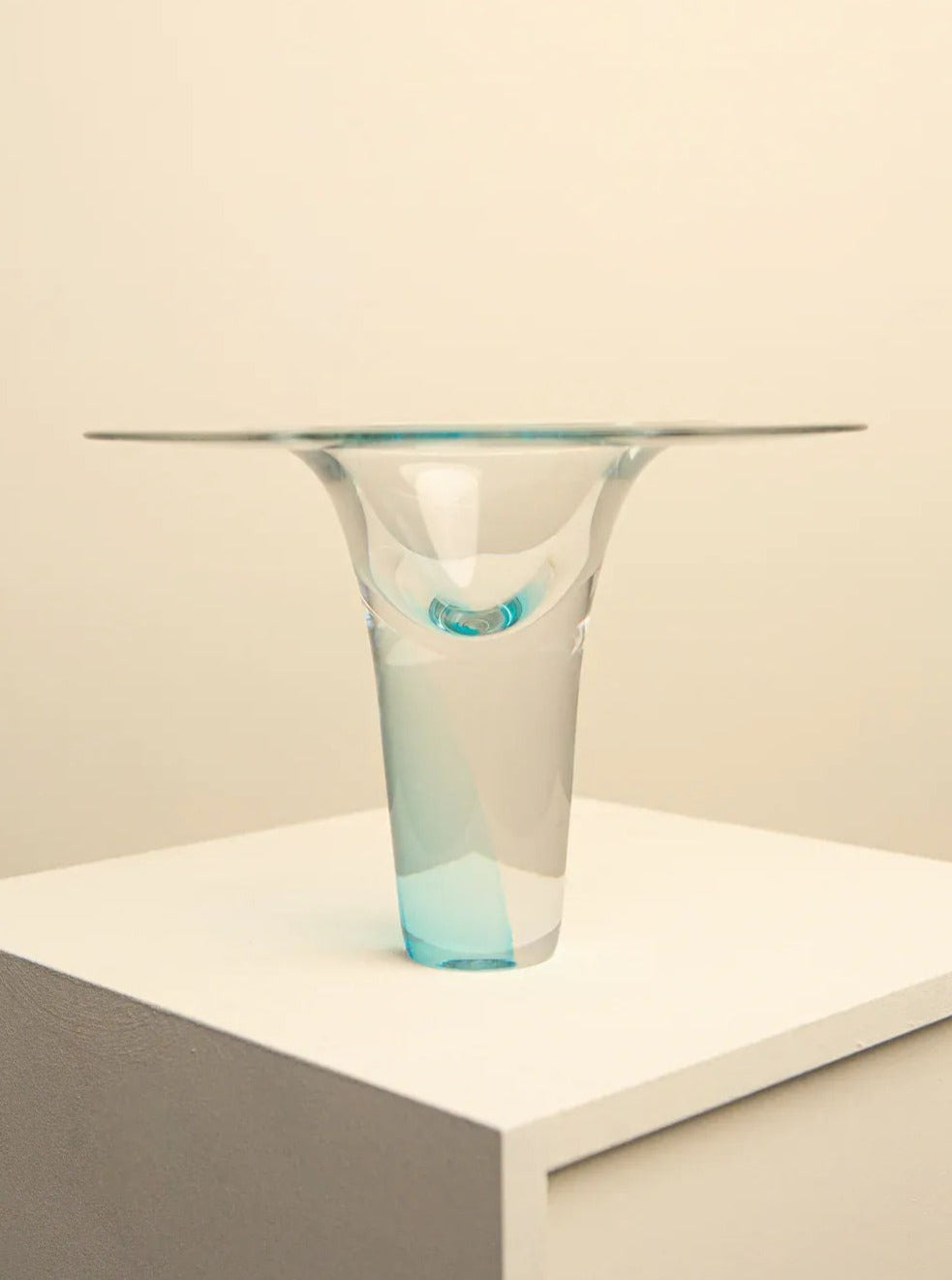 1960s Wide Glass Hat Vase