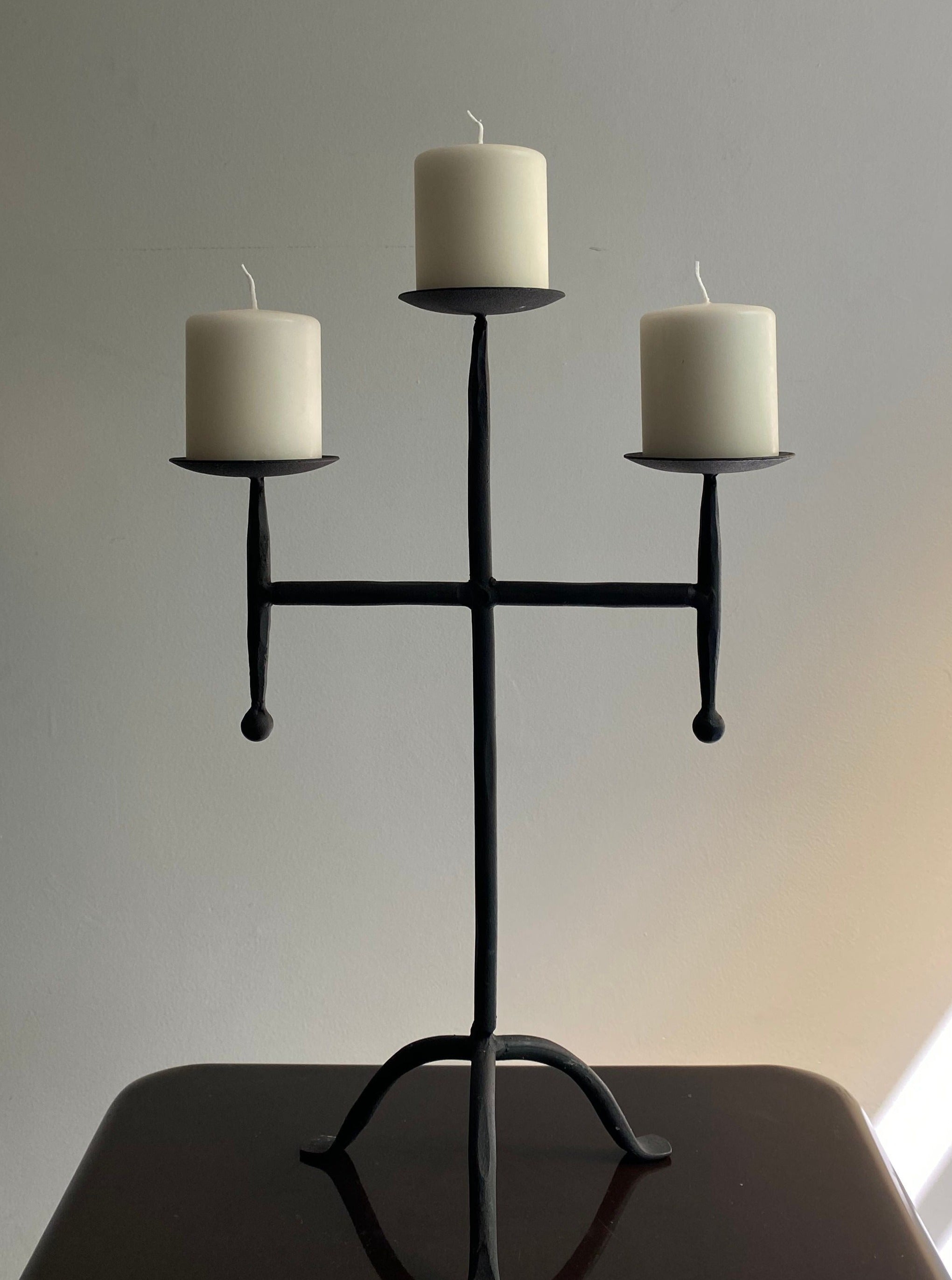 Vintage Postmodern Iron Candle Holder - Image 2