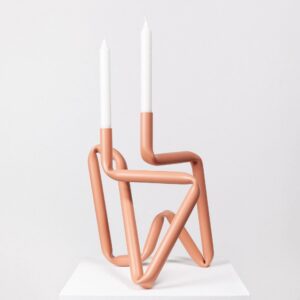 Red Aluminum Loop Candle Holder