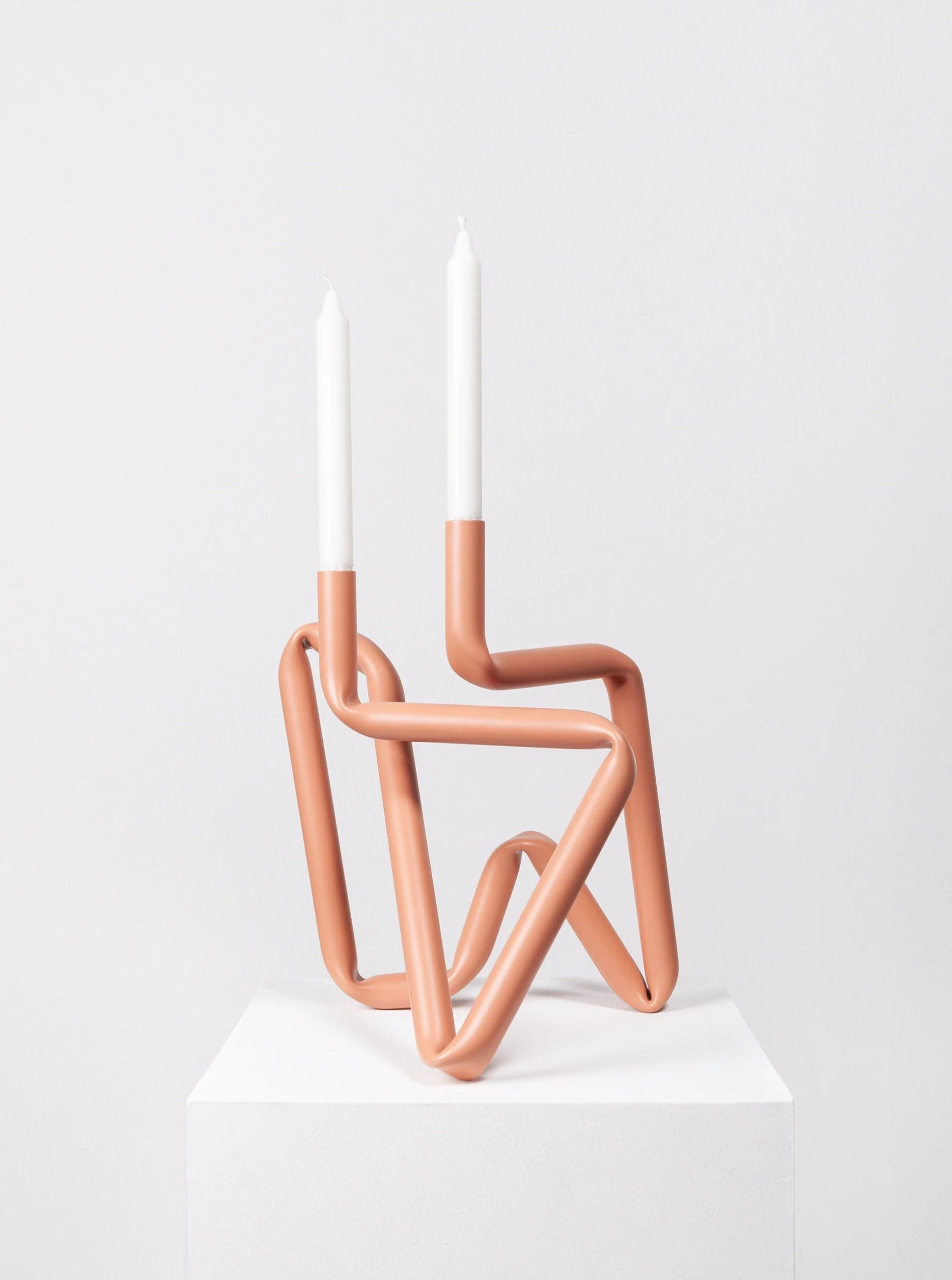 Red Aluminum Loop Candle Holder