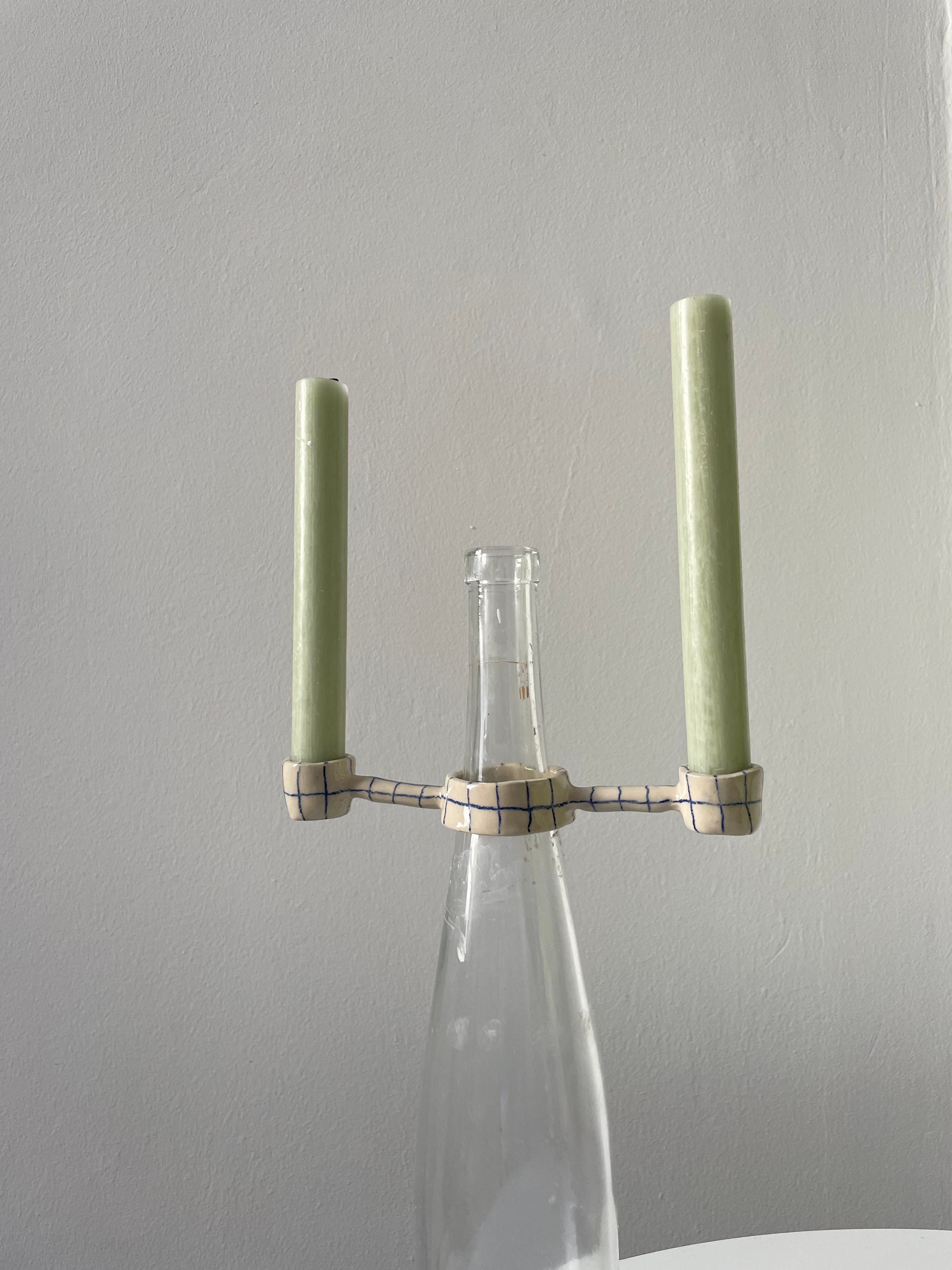 Ceramic Bottle Top Candle Holder