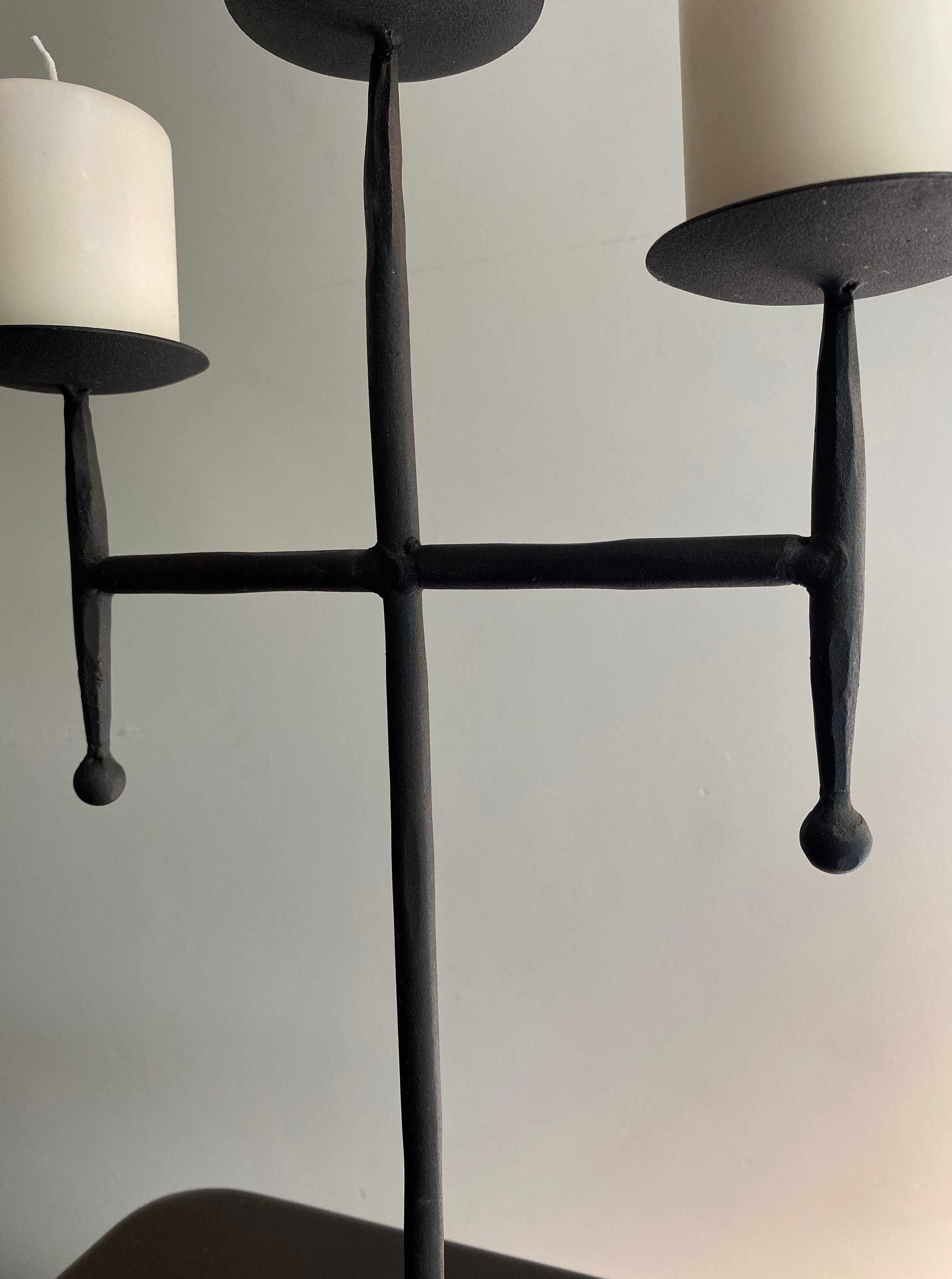 Vintage Postmodern Iron Candle Holder - Image 4