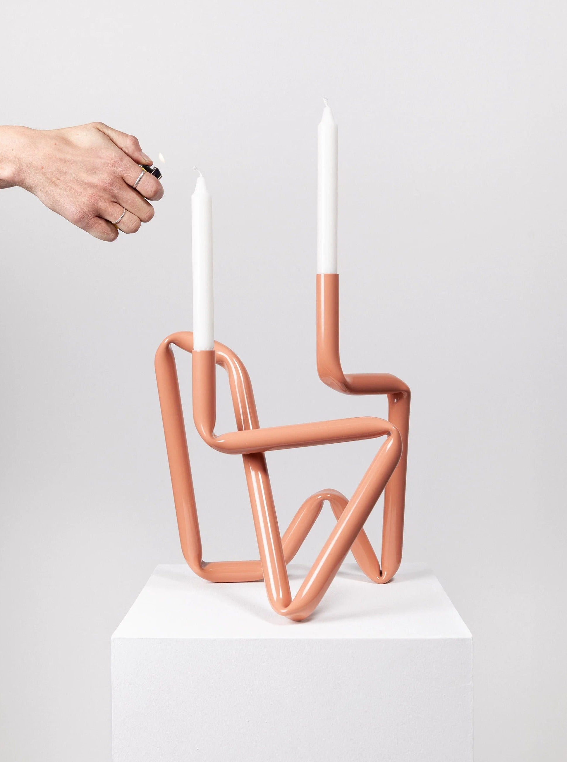 Red Aluminum Loop Candle Holder - Image 4