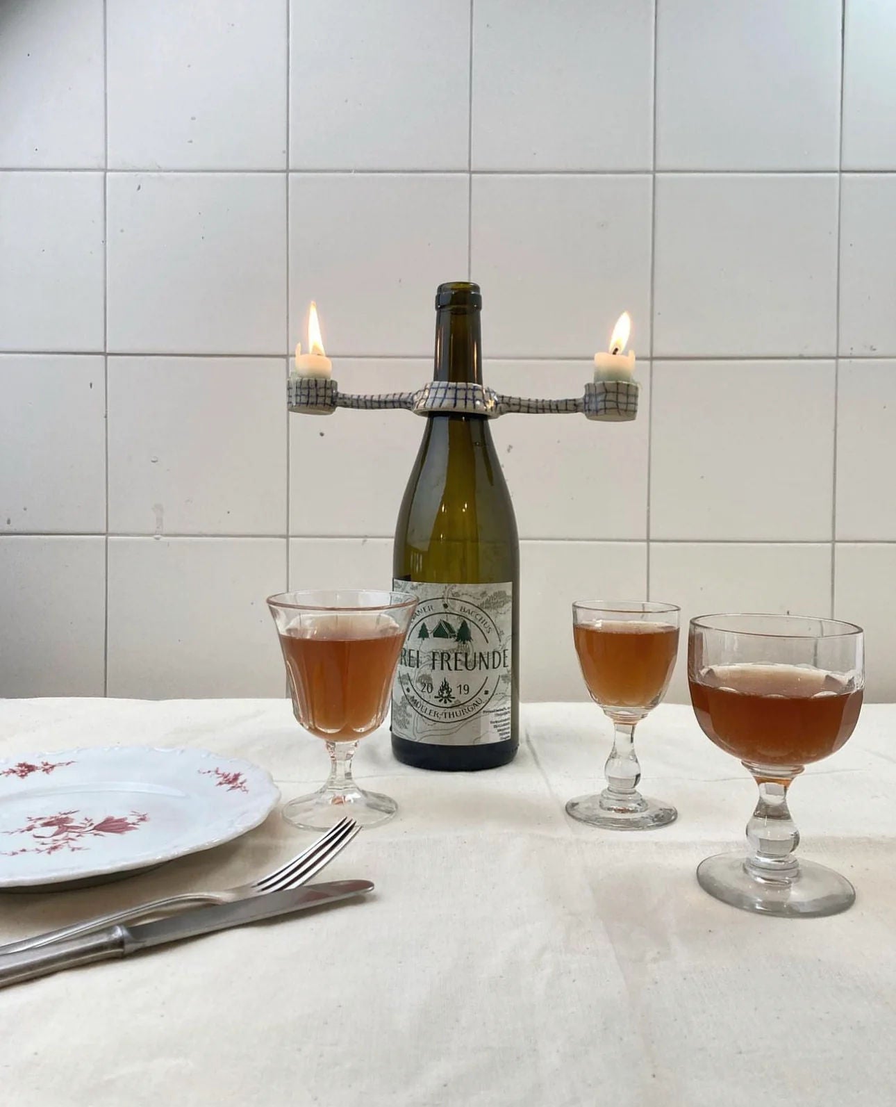 Ceramic Bottle Top Candle Holder - Image 2