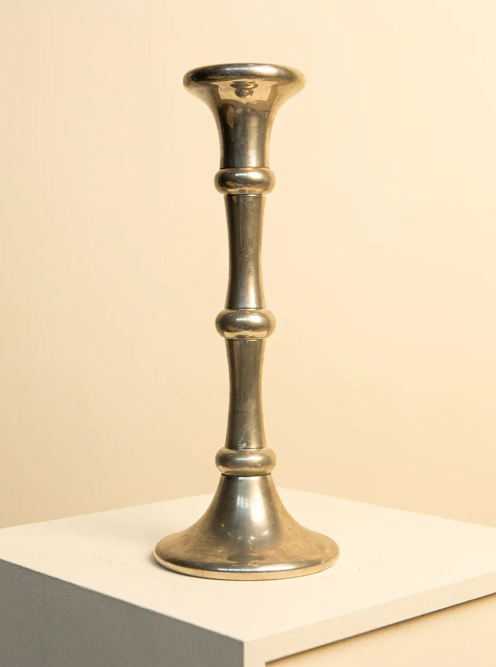 Large Vintage Pewter Candlestick