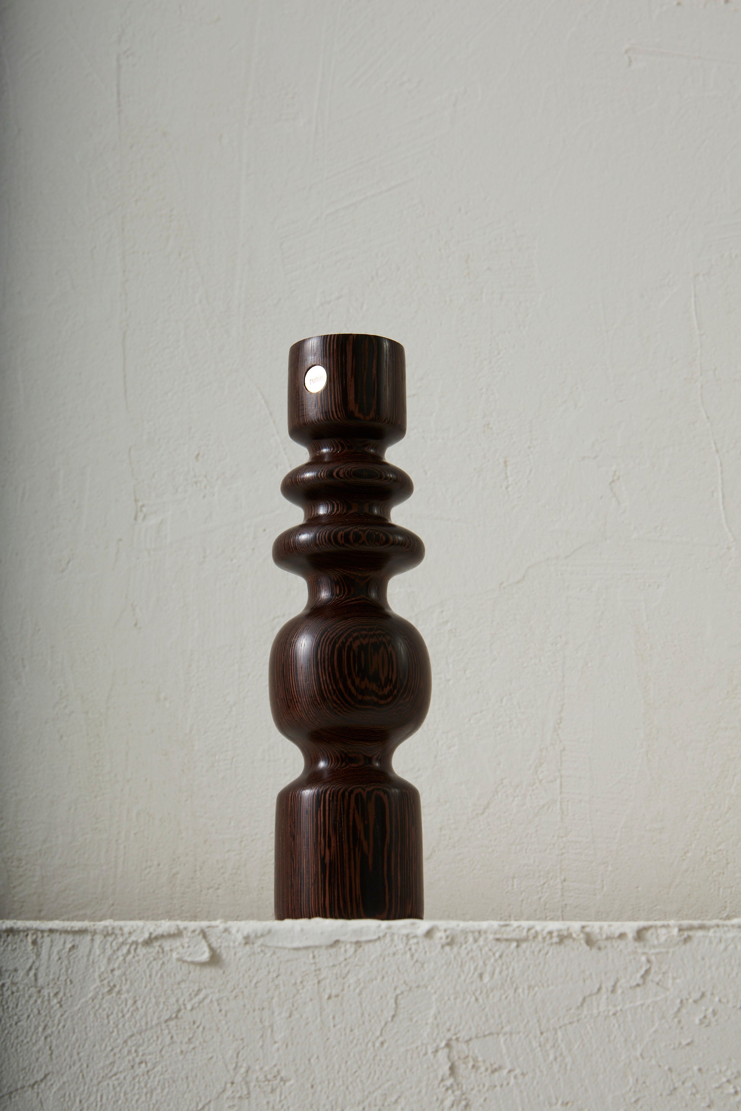 Large Wenge Wood Candle Holder - Image 2