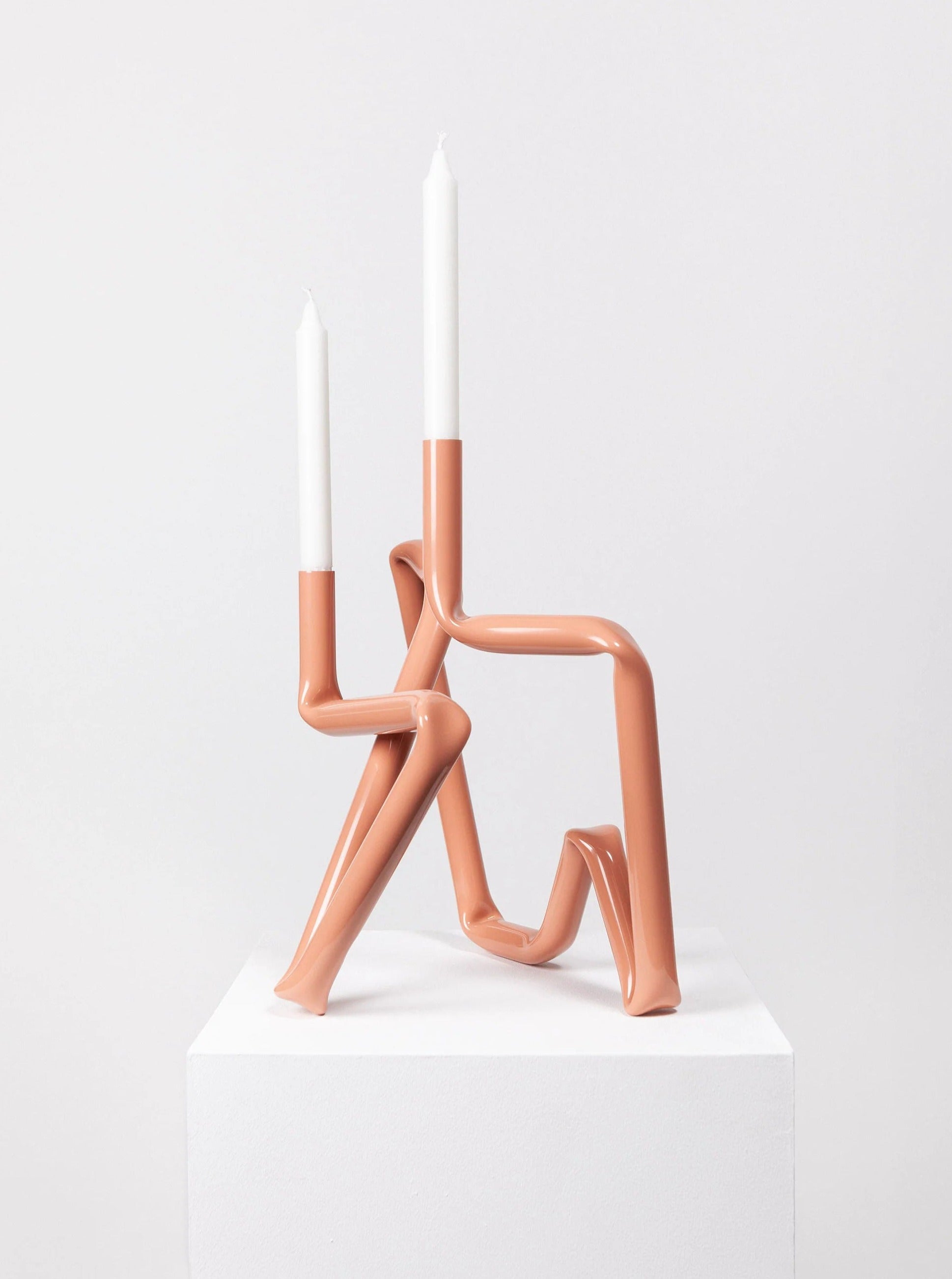 Red Aluminum Loop Candle Holder - Image 2