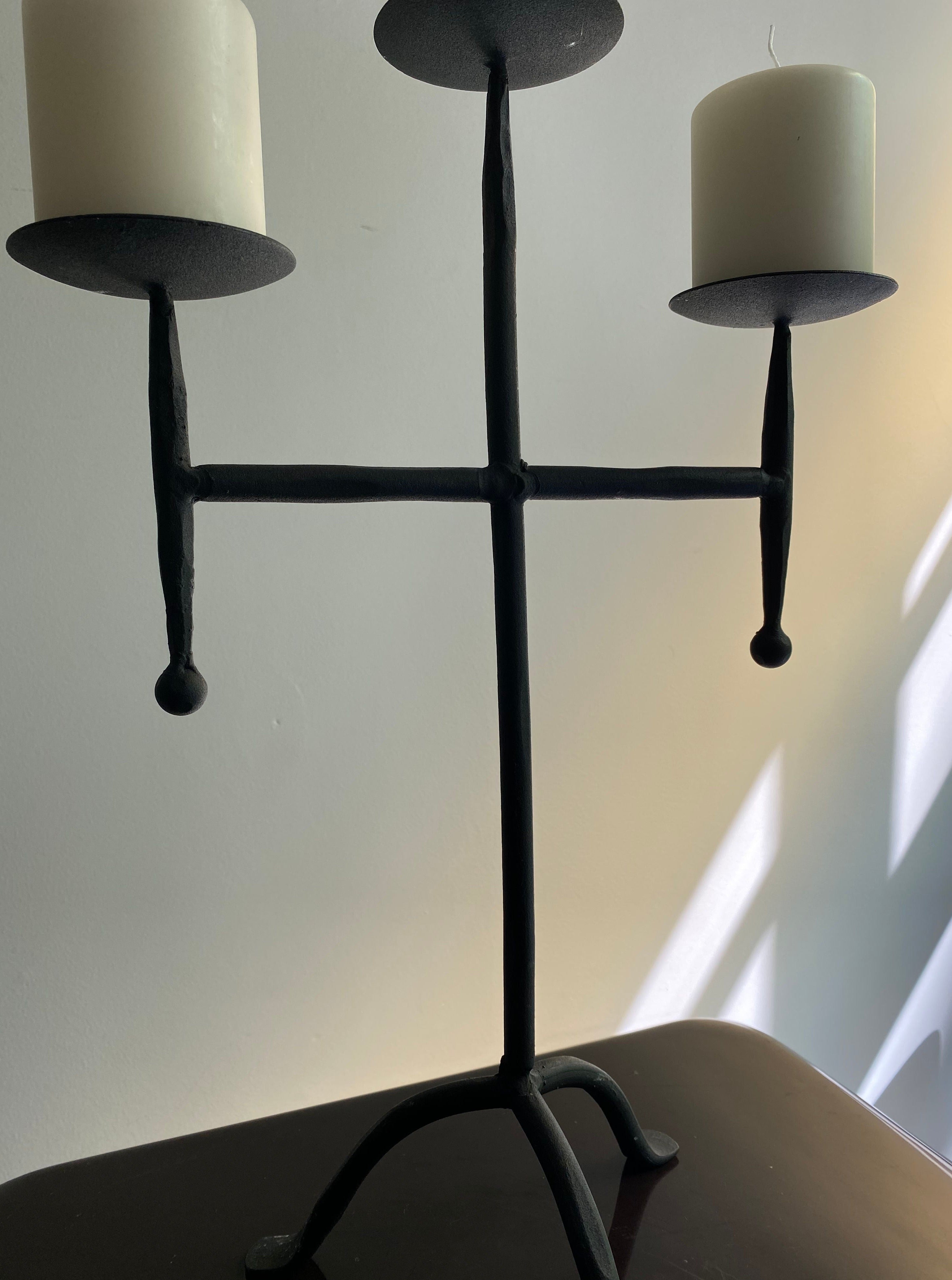 Vintage Postmodern Iron Candle Holder - Image 3