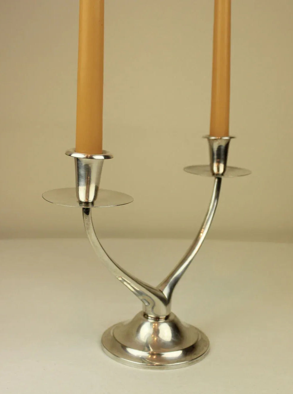 Polished Wishbone Double Candle Holder - Image 3