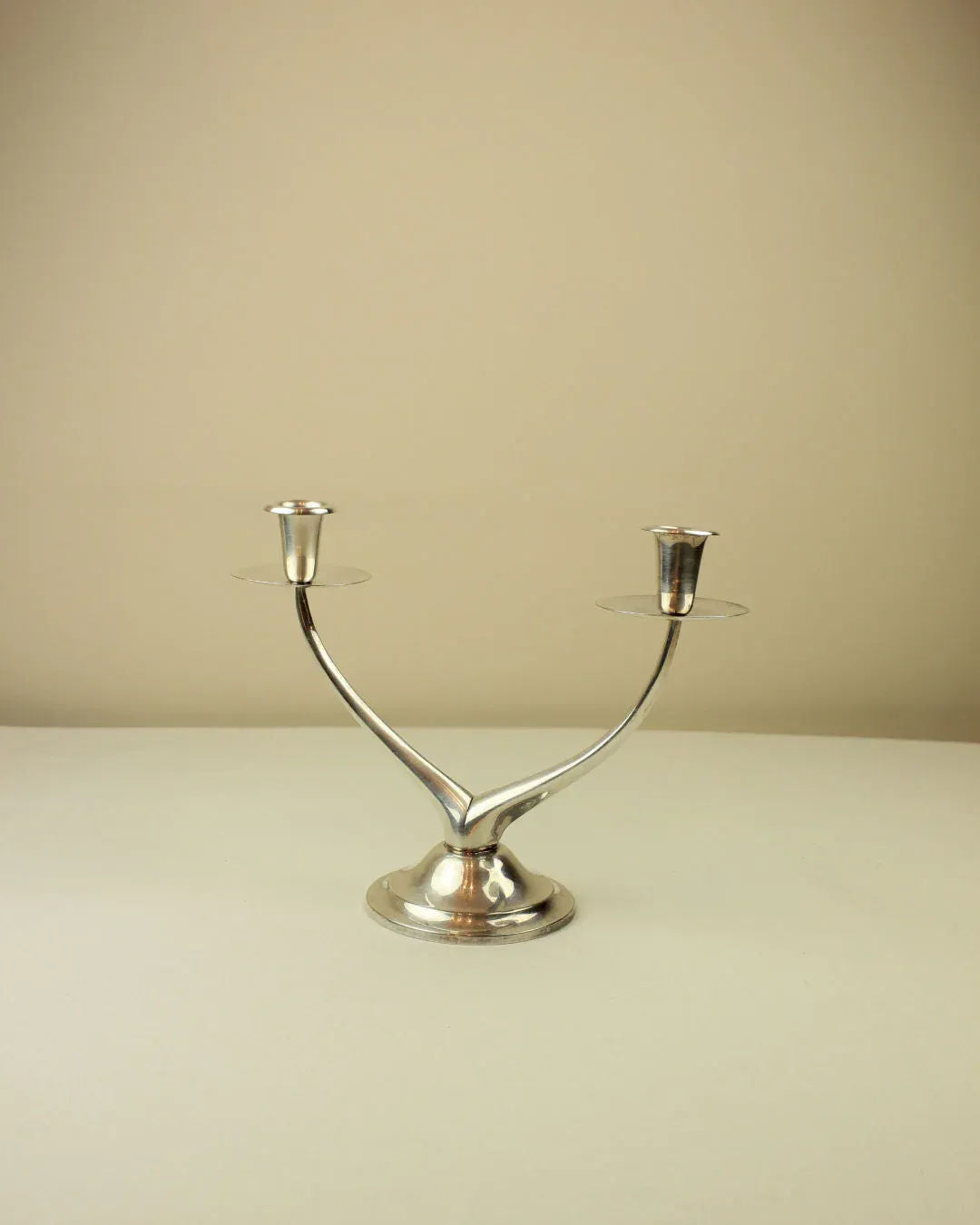 Polished Wishbone Double Candle Holder - Image 4