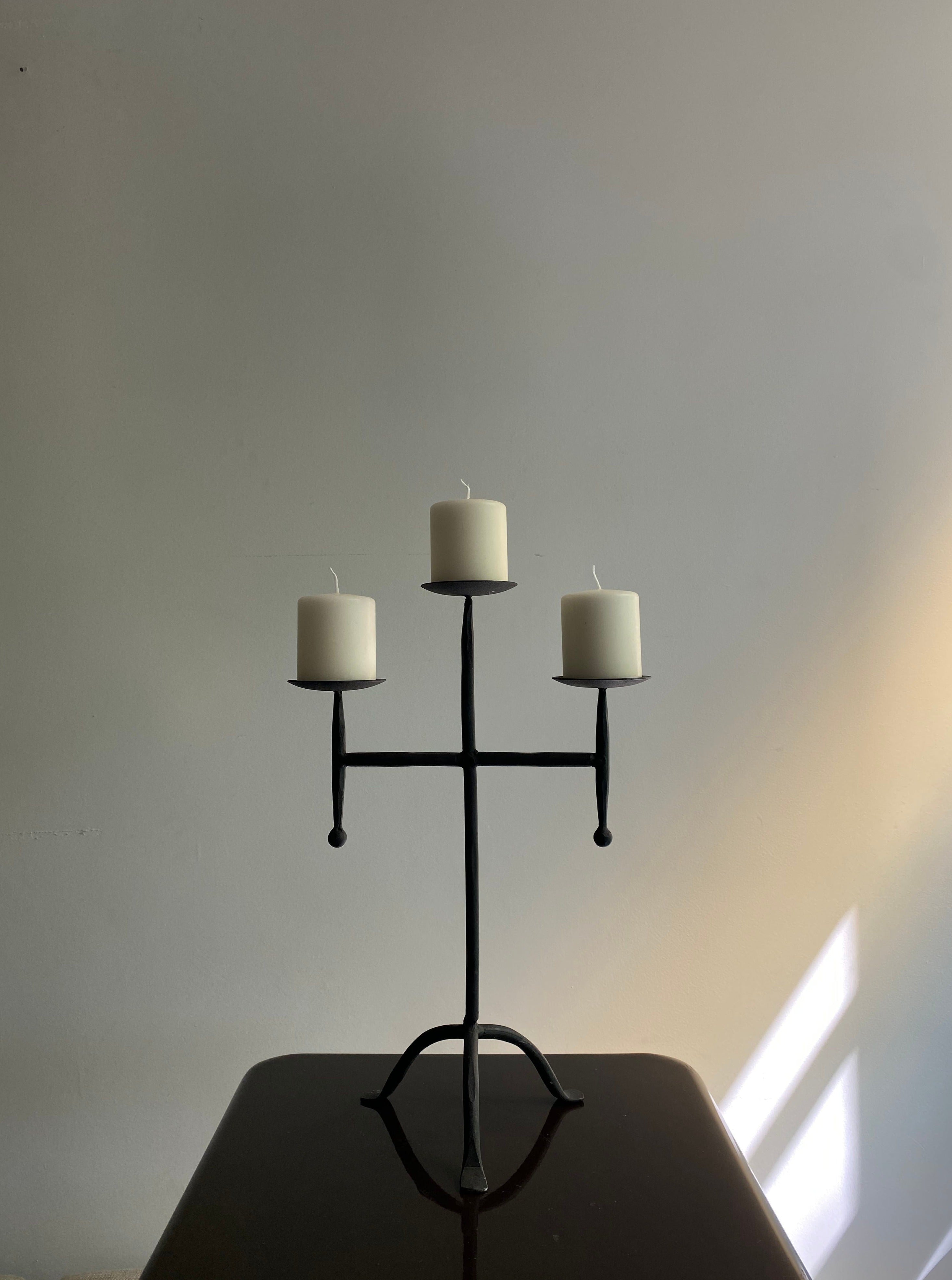 Vintage Postmodern Iron Candle Holder