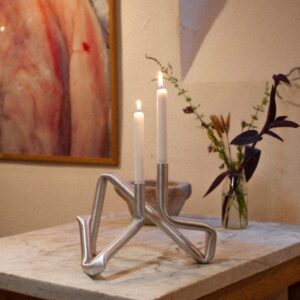 Brushed Aluminum Loop Candle Holder