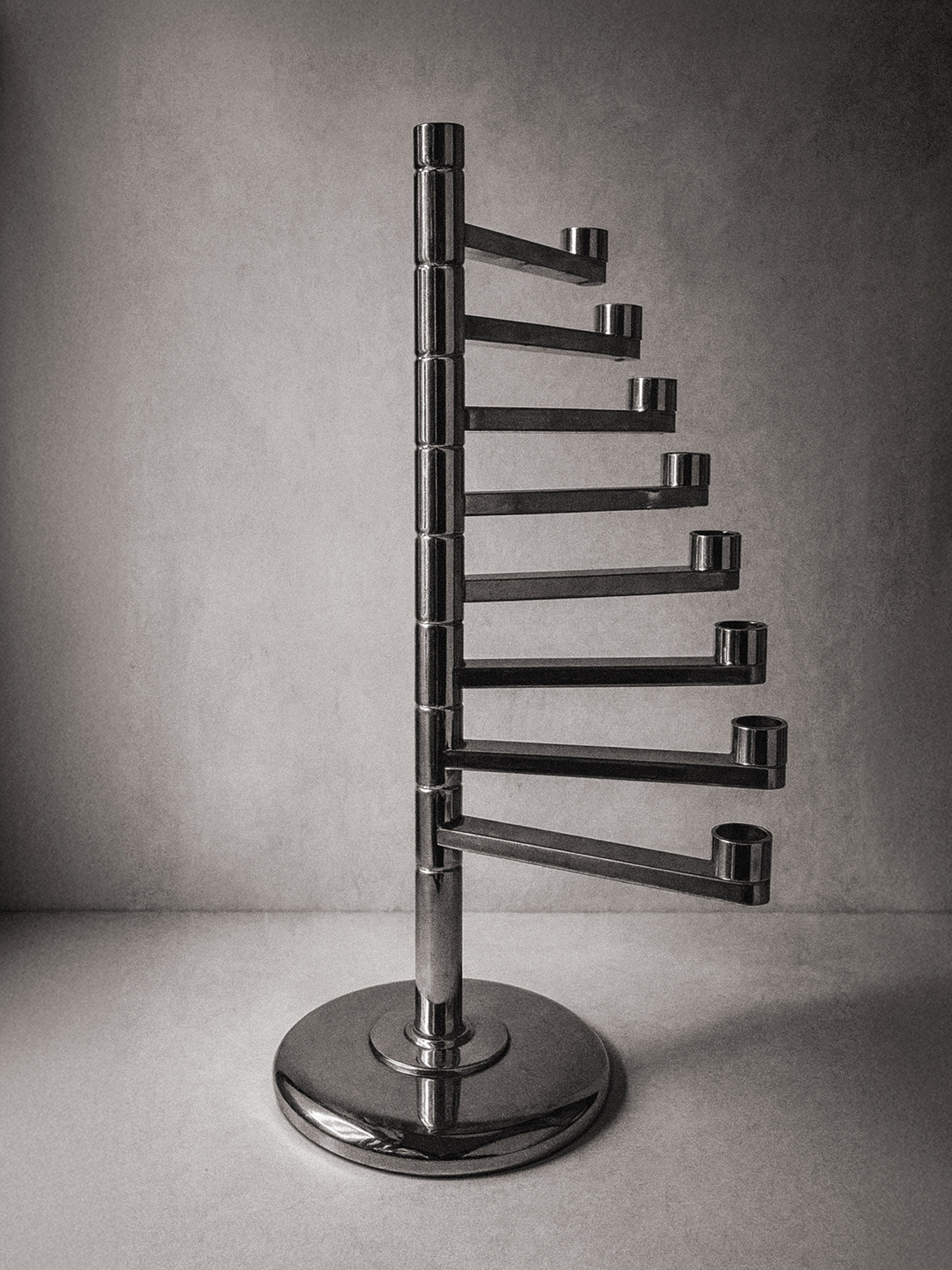Large Silver-Plated 8-Arm Candelabra - Image 3
