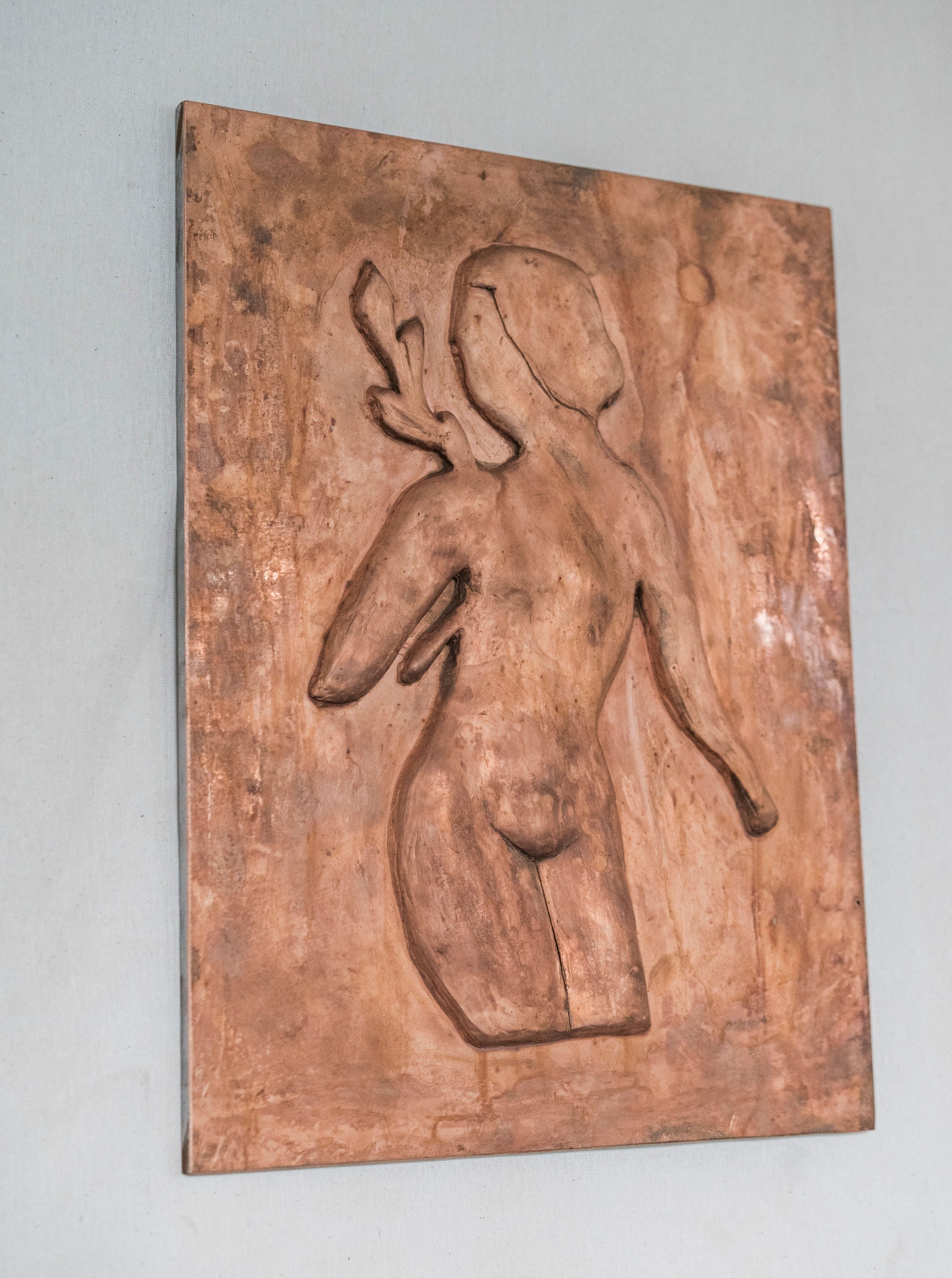 Copper Female Wall Sculpture - Image 4