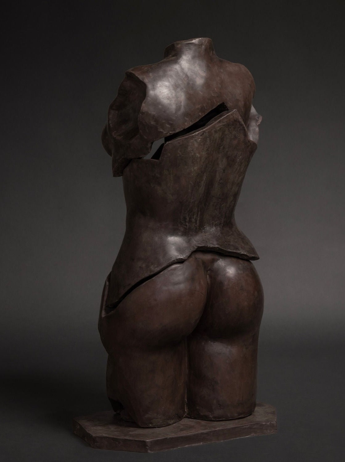 Resin and Stone Female Figure Sculpture - Image 2