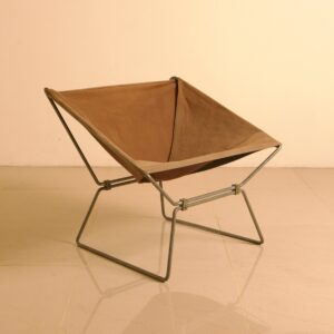 Low Canvas Lounge Armchair