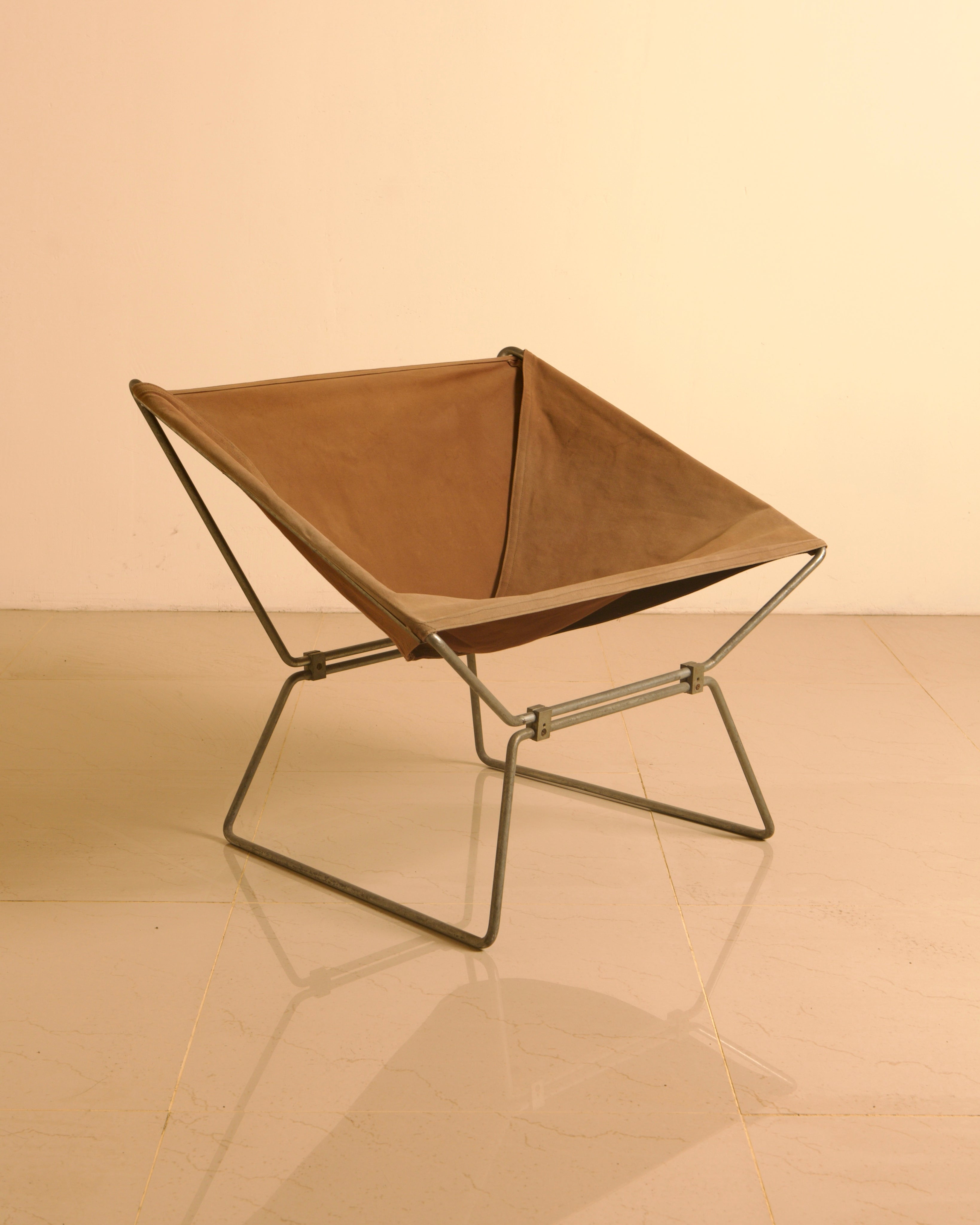 Low Canvas Lounge Armchair