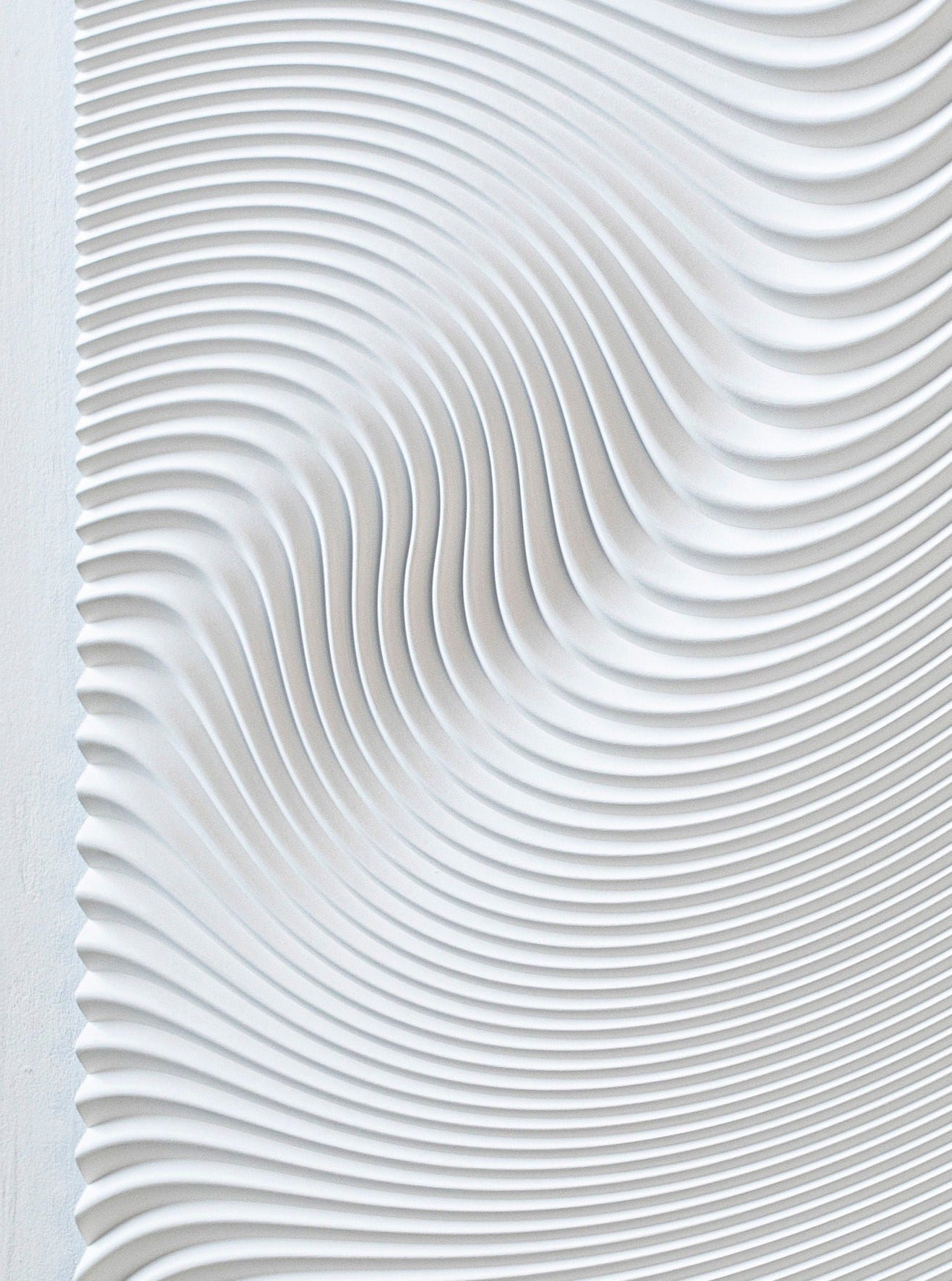 Oversized White Wave Wall Panel - Image 3
