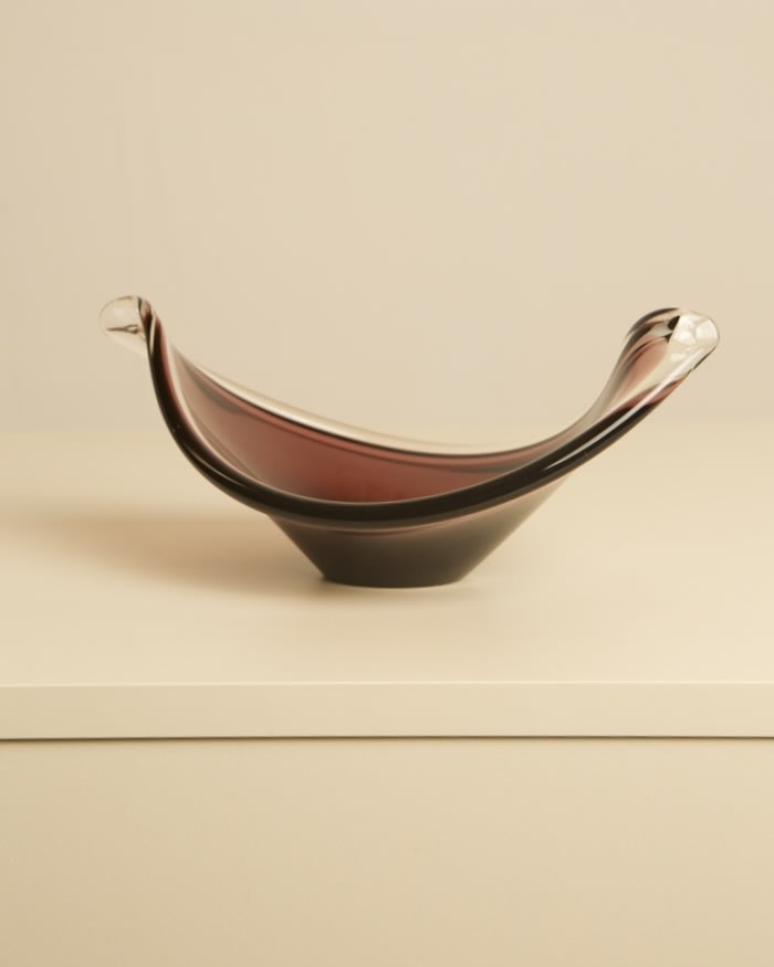 Purple Murano Glass Leaf Catchall