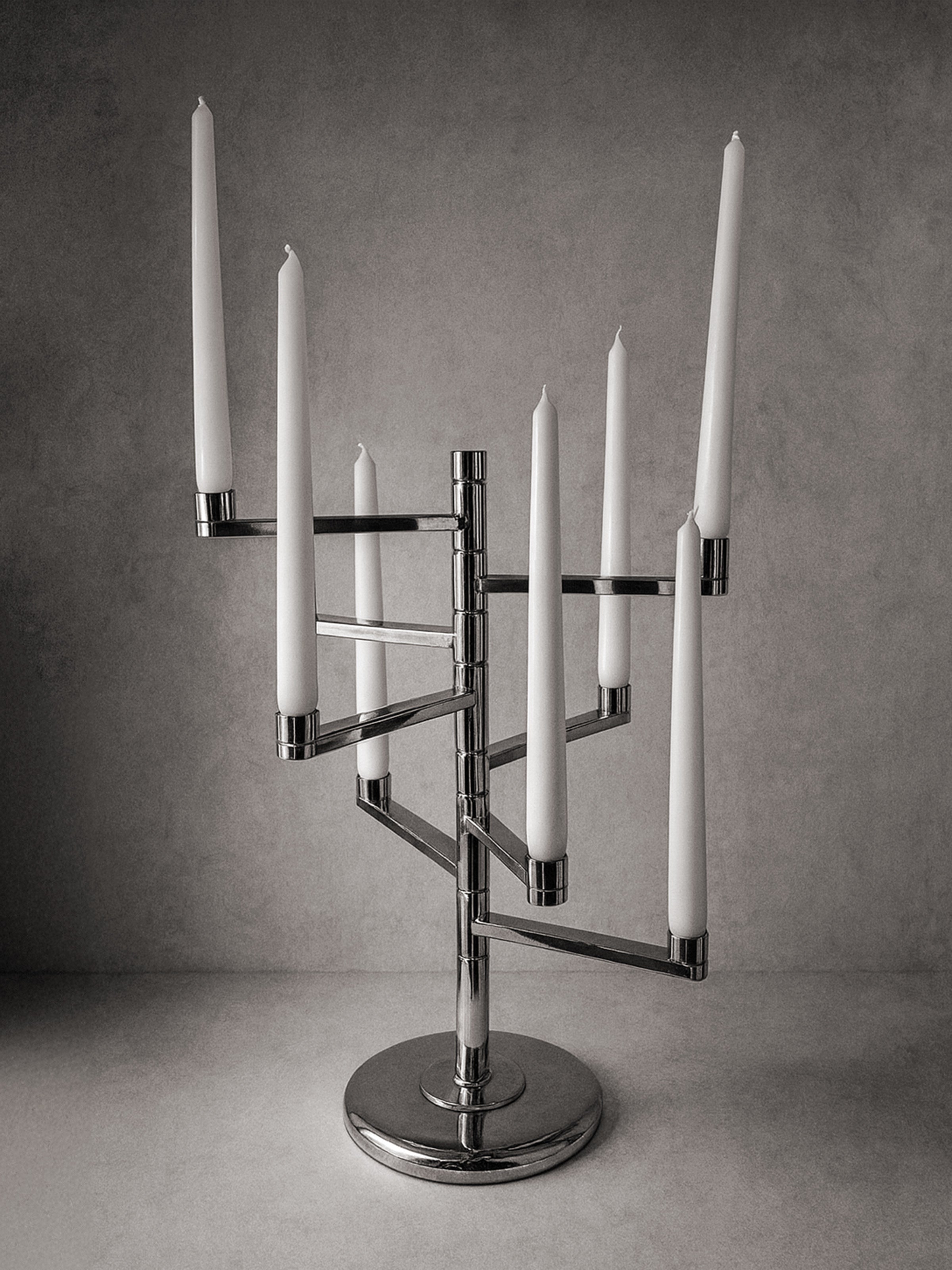 Large Silver-Plated 8-Arm Candelabra - Image 2