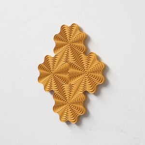 Ochre Carved Wood Wall Sculpture